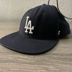 47 Brand LA Dodgers Black Snapback Hat Adjustable Flat Brim MLB